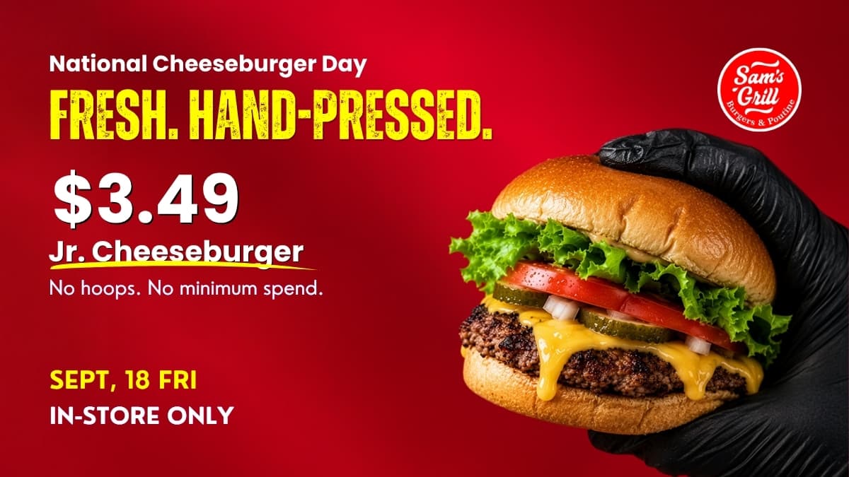 Celebrate National Cheeseburger Day in Waterloo with a $3.49 Jr. Cheeseburger!